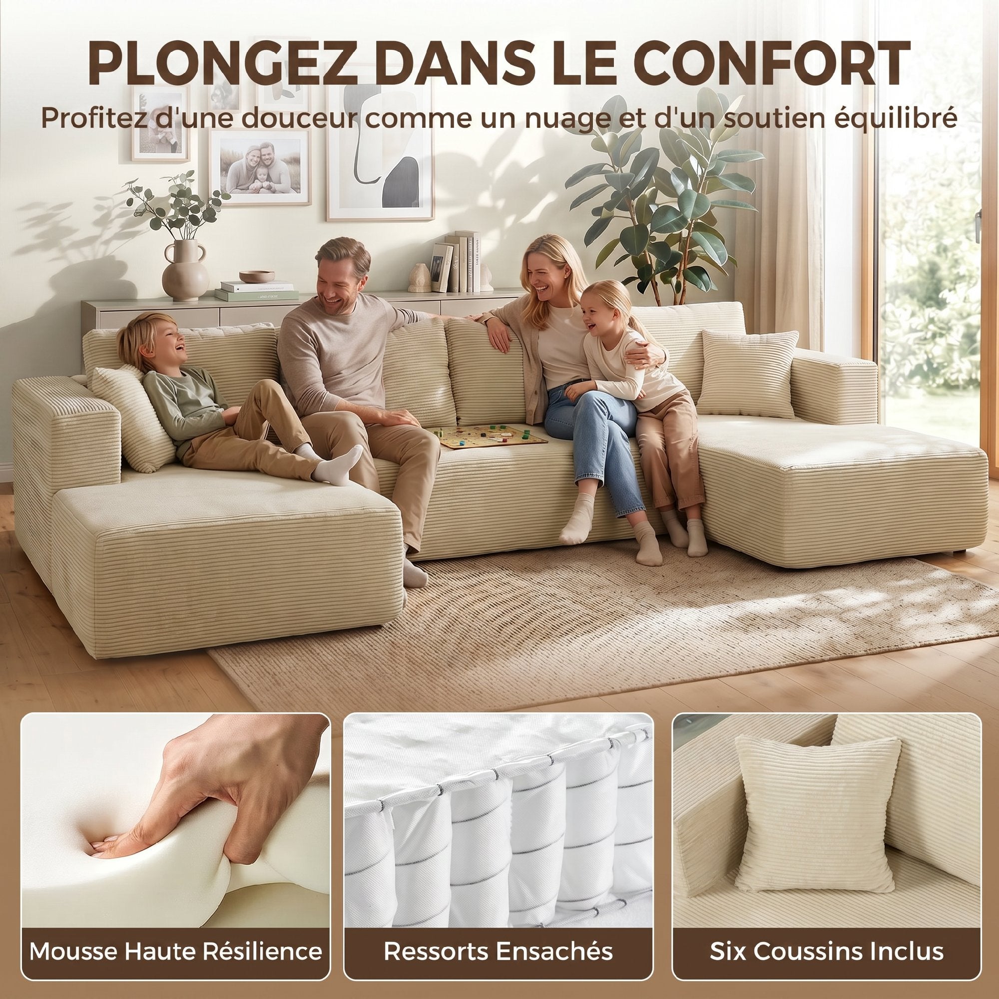 Canapé modulaire en U — 337 cm