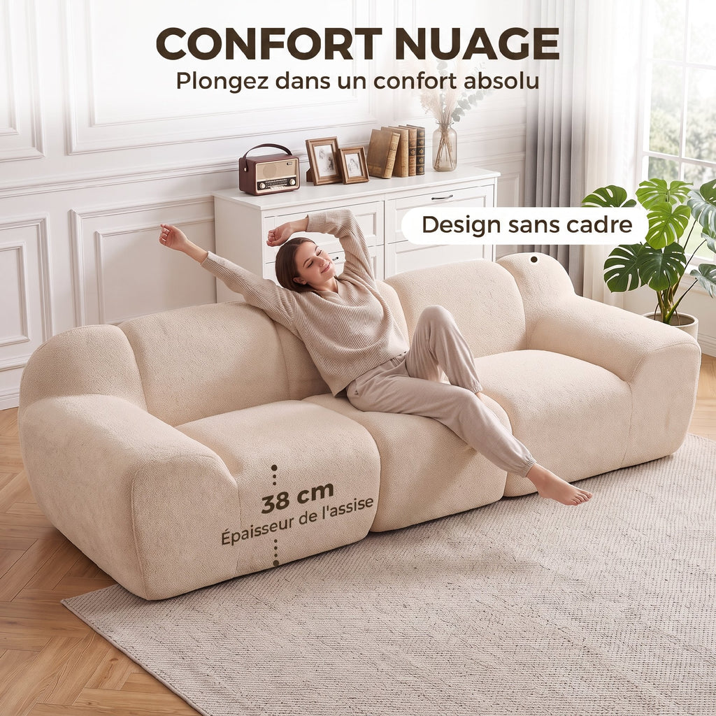 Canapé 3 places en chenille — 233 cm